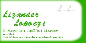 lizander lopoczi business card